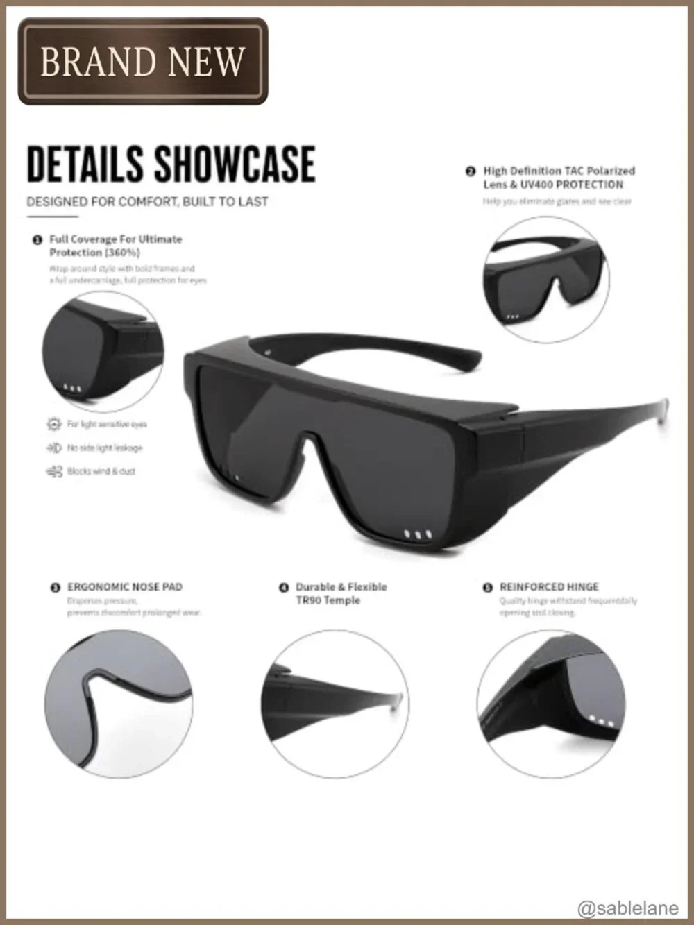 Fit Over Glasses Polarized Sunglasses HD UV400 TR90 for Men Women